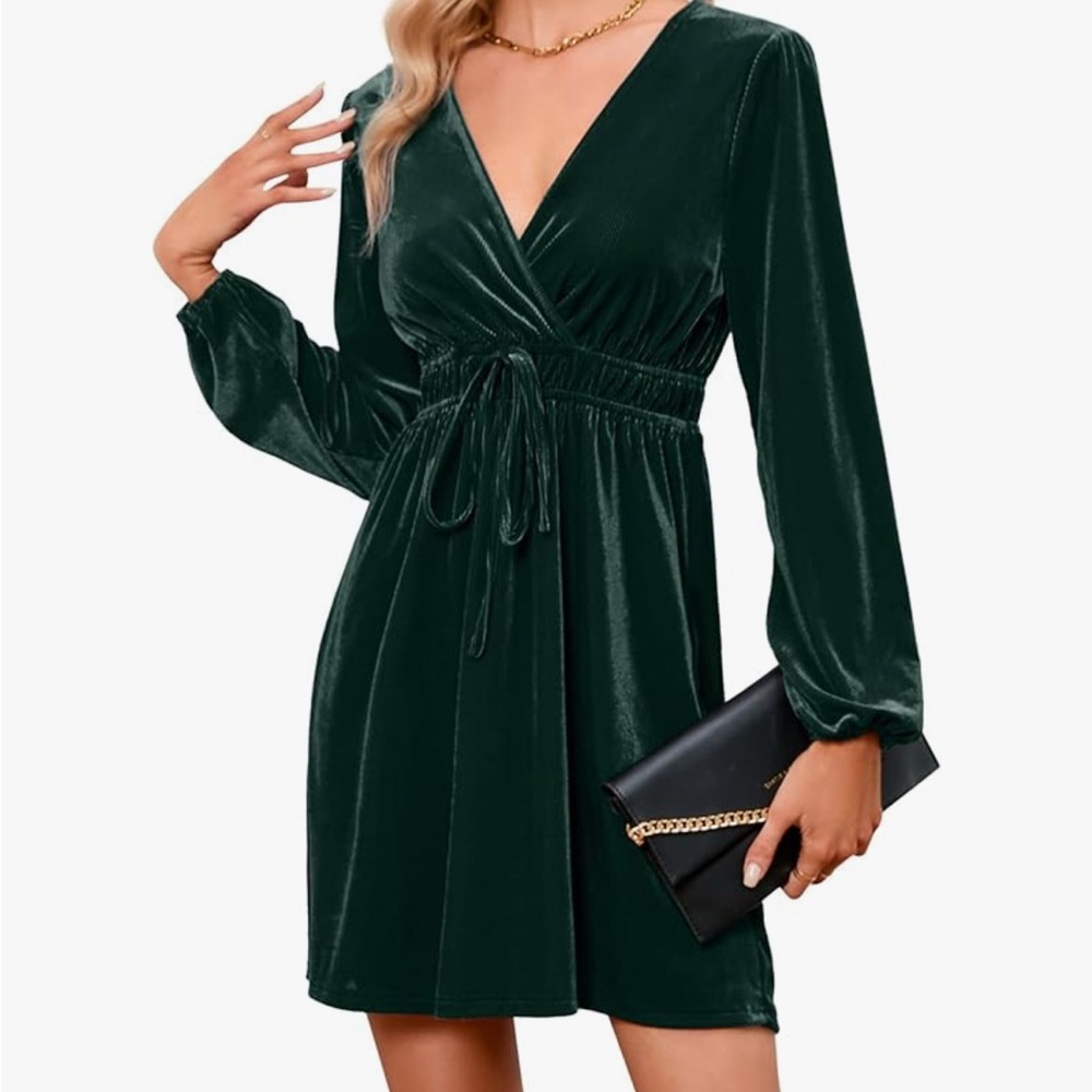 Green Velvet Dress